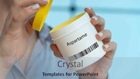  Presentation with sweetener - Presentation with aspartame-an-artificial-sweetener-linked background and a light blue colored foreground