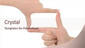  Presentation with frame - Beautiful slides featuring aspect - frame made of hands isolated backdrop and a lemonade colored foreground