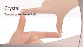  Presentation with frame - Theme consisting of aspect - frame made of hands isolated background and a lemonade colored foreground