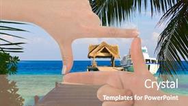  Presentation with beach frame - Audience pleasing PPT layouts consisting of aspect - frame made of hands backdrop and a coral colored foreground