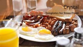  Presentation with panoramic - Beautiful slide set featuring aspect - full english breakfast in panoramic backdrop and a coral colored foreground