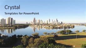  Presentation with gold certification - Cool new slide deck with aspect - gold coast city early morning backdrop and a light blue colored foreground