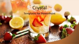  Presentation with lemonade - Cool new presentation with aspect - panorama photo of strawberry lemonade backdrop and a yellow colored foreground