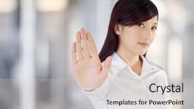  Presentation with stop - Amazing presentation having aspect - stop gesture by confident business backdrop and a lemonade colored foreground