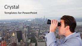  Presentation with visionary - Presentation design enhanced with aspect - visionary businessman looking background and a white colored foreground