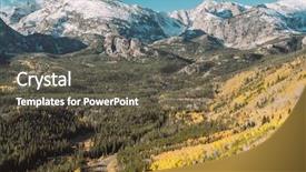  Presentation with rock climbing to top of mountain - Beautiful PPT theme featuring aspen grove at autumn rocky backdrop and a dark gray colored foreground