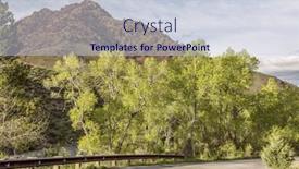  Presentation with tree river - Audience pleasing PPT layouts consisting of aspen tree with fresh green leaves - springtime in a mountain canyon of the cache la poudre river near fort collins colorado backdrop and a lemonade colored foreground