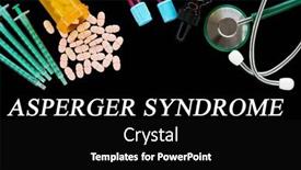  Presentation with medical pills - Theme featuring asperger-syndrome-text-on-medical background and a black colored foreground