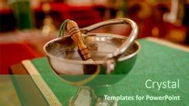  Presentation with holy - Slide deck having aspergillum-lies-on-the-bucket background and a ocean colored foreground