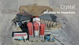  Presentation with road construction - Audience pleasing presentation consisting of asphalt-and-concrete-production-plant backdrop and a gray colored foreground
