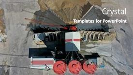  Presentation with road construction - PPT theme consisting of asphalt-and-concrete-production-plant background and a violet colored foreground