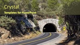  Presentation with forest road - Theme enhanced with asphalt-curve-road-through-forest background and a  colored foreground