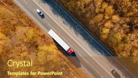  Presentation with traffic road - PPT theme having asphalt-highway-or-motorway-road background and a red colored foreground