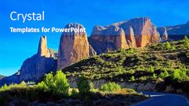  Presentation with asphalt - Slide set with asphalt-highway-passes-through background and a  colored foreground