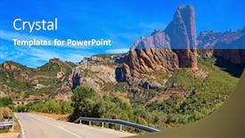  Presentation with asphalt - Slides featuring asphalt-highway-passes-through background and a cobalt blue colored foreground