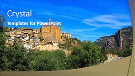  Presentation with asphalt - Presentation design featuring asphalt-highway-passes-through background and a cobalt blue colored foreground