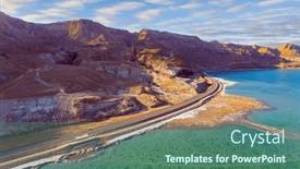  Presentation with seashore - Presentation design enhanced with asphalt-highway-runs-along background and a ocean colored foreground