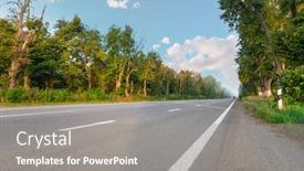 Presentation with highways - Audience pleasing slide deck consisting of asphalt highways and mountains under the blue sky backdrop and a gray colored foreground
