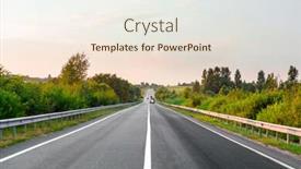  Presentation with highways - Slide deck with asphalt-highways-and-mountains-under background and a sky blue colored foreground