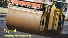  Presentation with asphalt pavement - PPT layouts enhanced with asphalt pavement works for road background and a tawny brown colored foreground