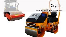  Presentation with paving - Slide deck having asphalt paving - image of a road rollers background and a white colored foreground