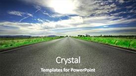  Presentation with road - Colorful slides enhanced with asphalt paving - long straight road stretches backdrop and a gray colored foreground