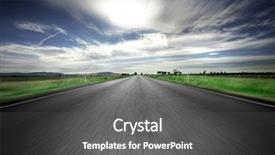  Presentation with paving - Presentation design having asphalt paving - road going straight ahead background and a dark gray colored foreground