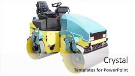  Presentation with shibuya road - Amazing theme having asphalt paving - road roller under the white backdrop and a white colored foreground