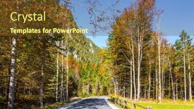  Presentation with road yellow - Beautiful theme featuring asphalt-road-among-yellow-green backdrop and a tawny brown colored foreground