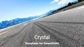  Presentation with beautiful mountains river lake sky nature - PPT theme featuring asphalt road and beautiful lake background and a gray colored foreground