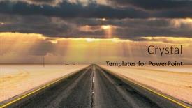  Presentation with asphalt road - Presentation design having asphalt-road-and-beautiful-landscape background and a coral colored foreground