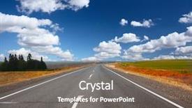  Presentation with road signs - Slide deck consisting of asphalt road and blue sky background and a violet colored foreground