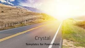  Presentation with route - PPT layouts having asphalt-road-and-country-landscape background and a  colored foreground