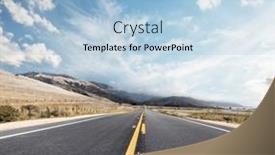  Presentation with route - Presentation design featuring asphalt-road-and-country-landscape background and a  colored foreground