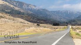  Presentation with asphalt road - PPT layouts having asphalt-road-and-country-landscape background and a  colored foreground