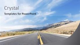  Presentation with states - PPT layouts with asphalt-road-and-countryside-landscape background and a light blue colored foreground