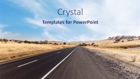  Presentation with states - PPT layouts consisting of asphalt-road-and-countryside-landscape background and a sky blue colored foreground