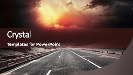  Presentation with asphalt road animtion - Beautiful theme featuring asphalt road and dark thunder backdrop and a tawny brown colored foreground