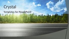  Presentation with asphalt road animtion - Theme consisting of asphalt road and forest background and a light blue colored foreground
