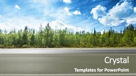  Presentation with asphalt - Colorful PPT layouts enhanced with asphalt road and forest backdrop and a gray colored foreground