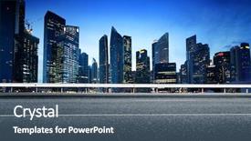  Presentation with columns ancient roman road city - Presentation design featuring welcome spring season greeting card background and a soft green colored foreground