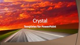  Presentation with asphalt road animtion - PPT layouts enhanced with asphalt road and red clouds background and a crimson colored foreground