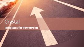  Presentation with asphalt - Presentation design with asphalt road arrows background and a coral colored foreground