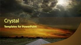  Presentation with asphalt road animtion - Cool new PPT layouts with asphalt road between fields trees backdrop and a tawny brown colored foreground