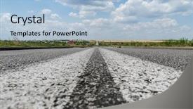  Presentation with asphalt road - Presentation consisting of asphalt road closeup with two background and a light blue colored foreground