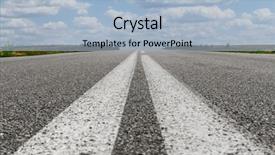  Presentation with asphalt road animtion - PPT theme featuring asphalt road closeup with two background and a light blue colored foreground