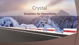  Presentation with hill road - Audience pleasing slide set consisting of aspalt - asphalt road front of snow backdrop and a lemonade colored foreground