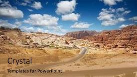  Presentation with asphalt road - Beautiful slides featuring asphalt road in a desert backdrop and a coral colored foreground