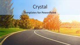  Presentation with asphalt road animtion - Slides consisting of asphalt road in a field background and a light blue colored foreground