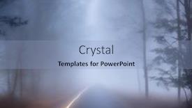  Presentation with forest morning - Presentation theme consisting of asphalt-road-in-a-foggy background and a light blue colored foreground